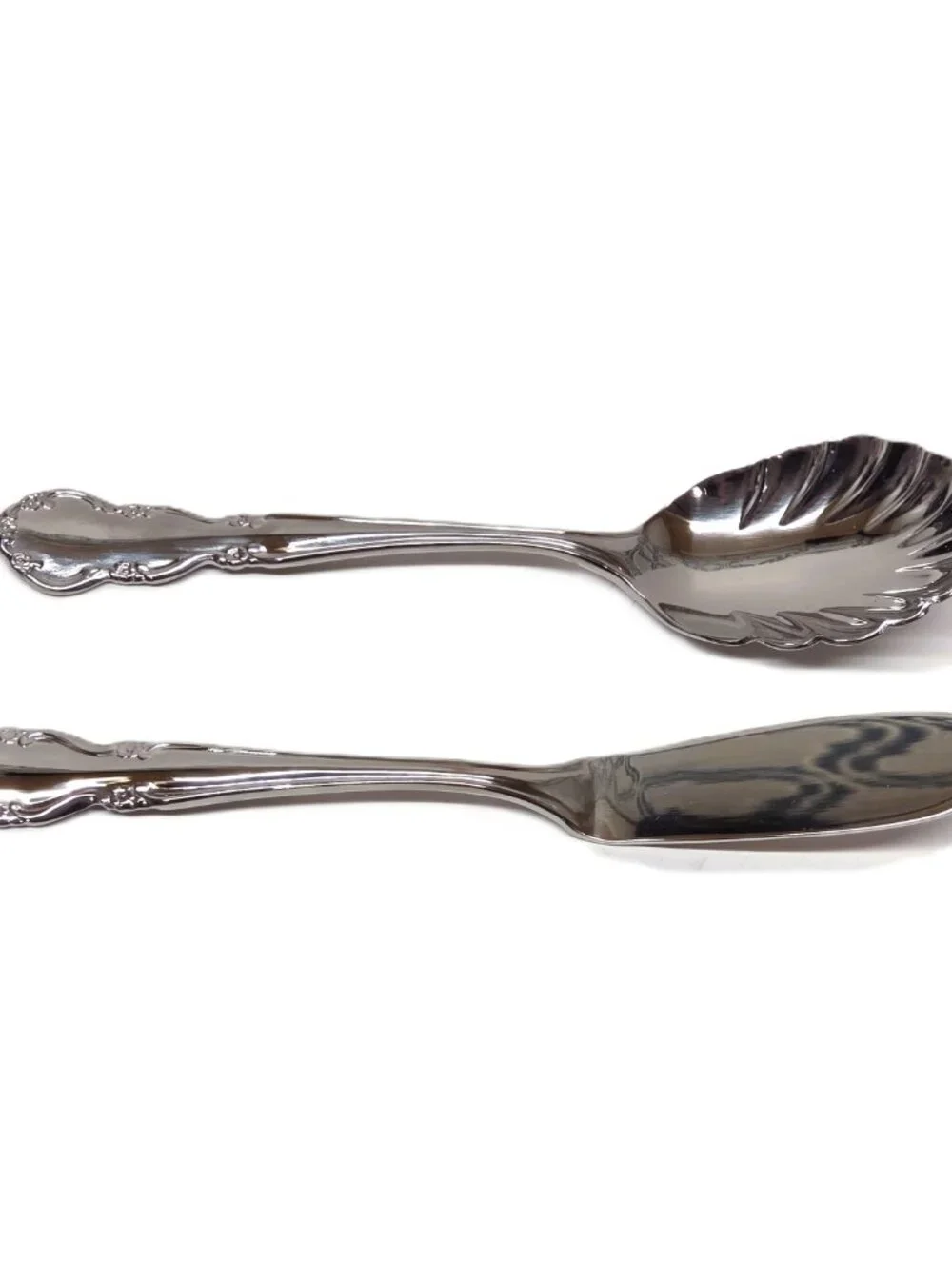 Reed & Barton Dickenson 18/8 Sugar Shell Spoon Master Butter Knife Lot w/Box